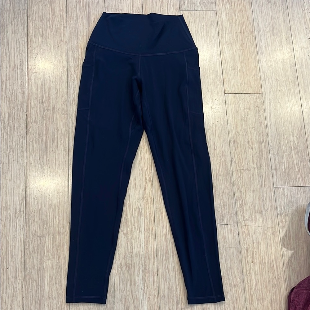 High-Waisted Navy Blue Leggings